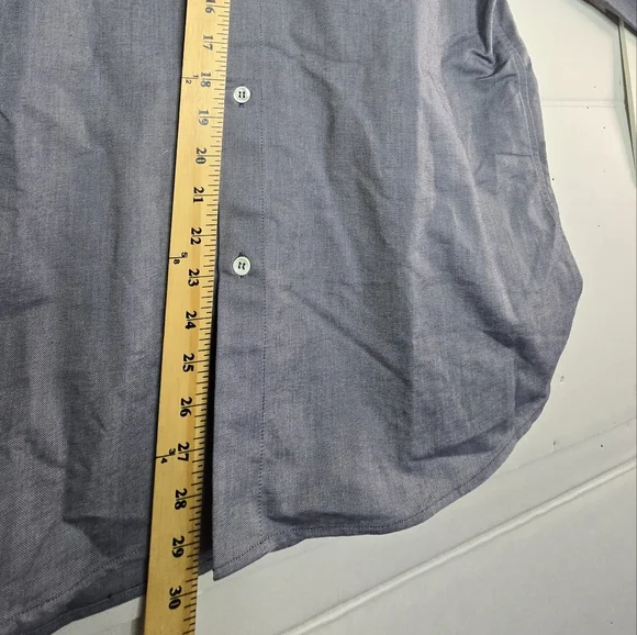 A.P.C. Dress Shirt Buttun Up Collar Blue Oxford Cut Long-sleeved Buttons On Cuff - Picture 5 of 11